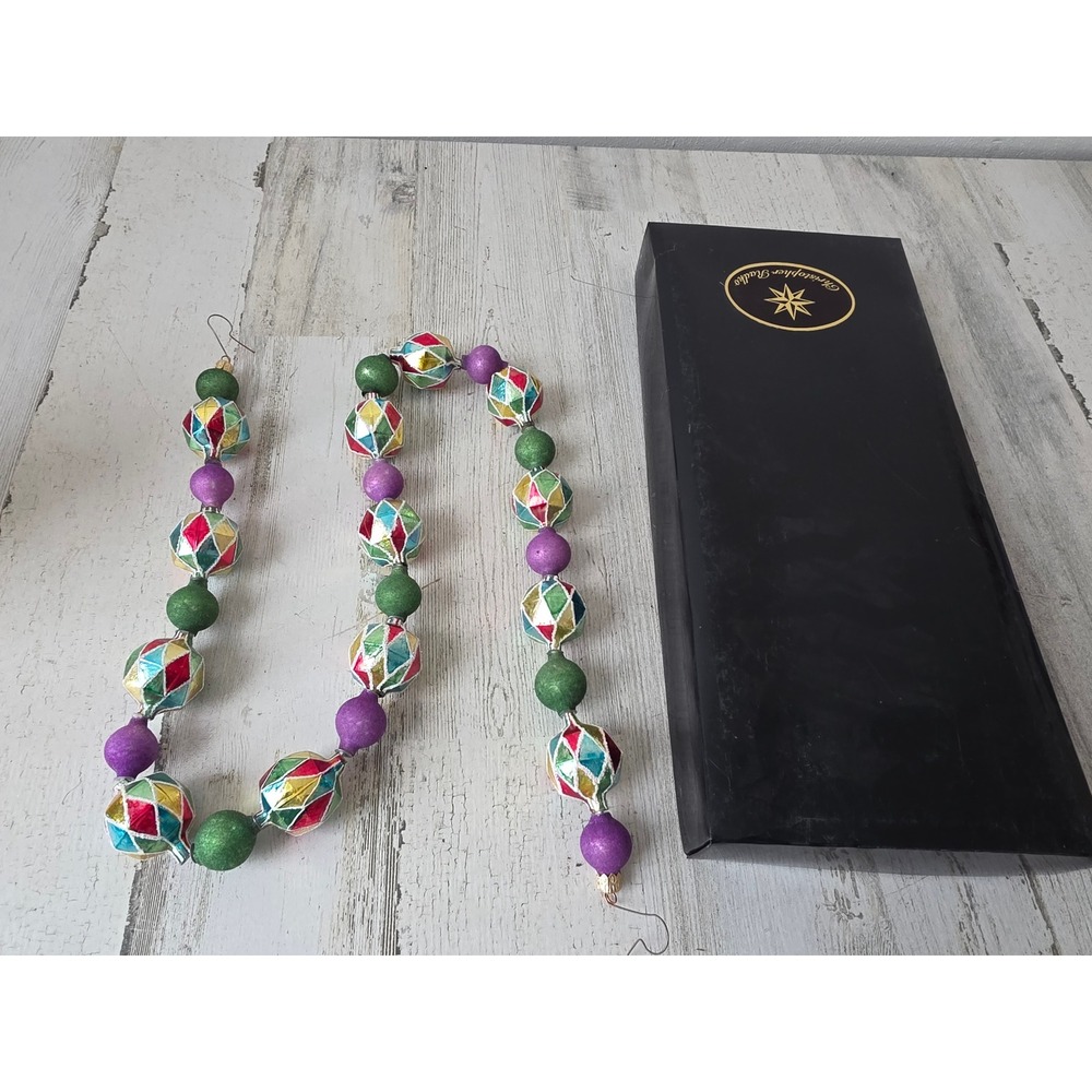 Vintage‎ radko carnivale harlequin Garland Mardi gras glass ornament Xmas tree